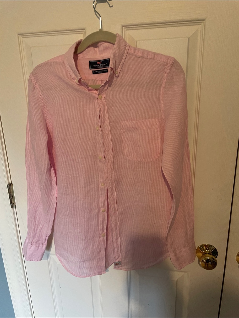 Vineyard Vines Light Pink/white Linen Button-Up Shirt size XS